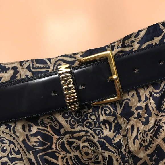 MOSCHINO Auth Signature Logo Letters Belt Leather - Picture 6 of 6